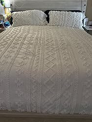 Bedsure Tufted Boho Comforter Set Queen - Beige Boho Bedding Comforter Set, 3 Pieces Farmhouse Sh... | Amazon (US)