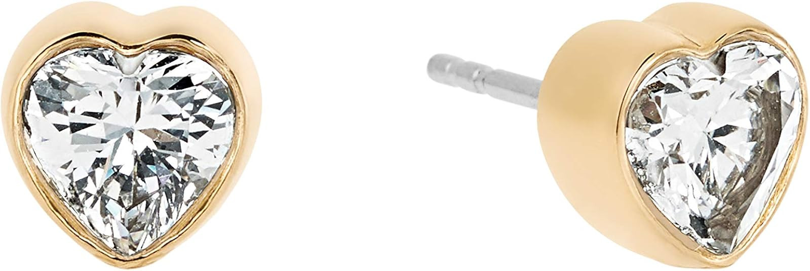 Michael Kors Women's Stainless Steel Heart Shaped Stud Earrings With Crystal Accents | Amazon (US)