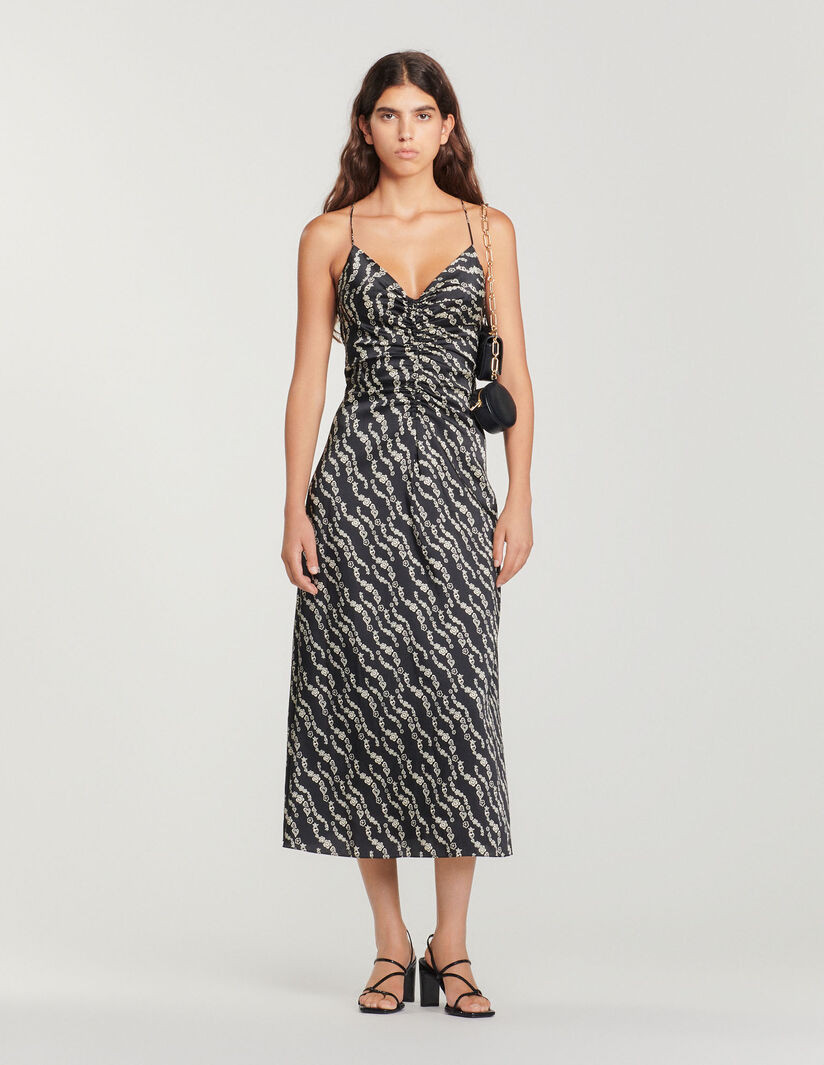 Long dress with narrow straps | Sandro-Paris US
