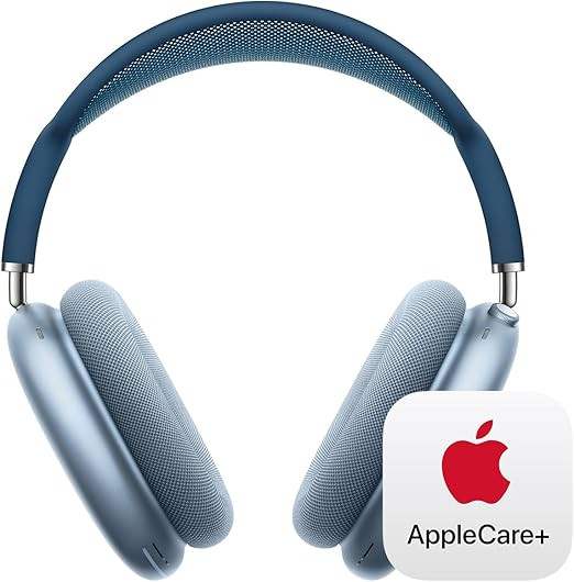 Apple AirPods Max Wireless Over-Ear Headphones with AppleCare+ (2 Years) - Sky Blue | Amazon (US)