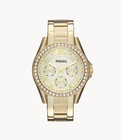 Riley Multifunction Gold-Tone Stainless Steel Watch | Fossil (US)