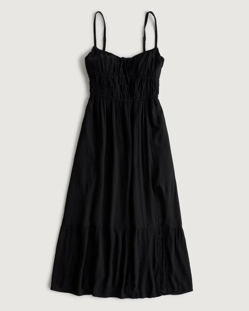 Channeled Bodice Midi Dress | Hollister (US)