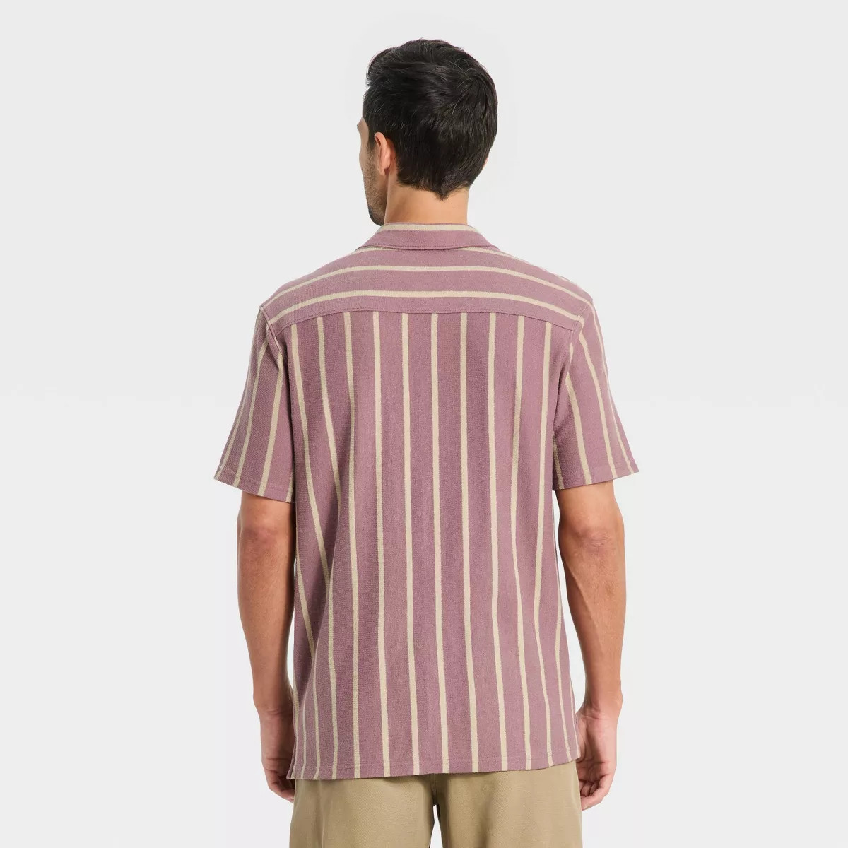 Men's Vintage Knit Camp Polo Shirt - Goodfellow & Co™ Mauve XXL | Target