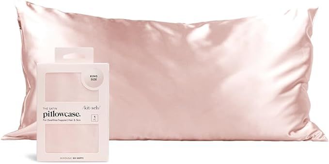 Kitsch Satin Pillowcase with Zipper - Softer Than Silk Pillow Cases Cooling Pillow Cases | Pillow... | Amazon (US)