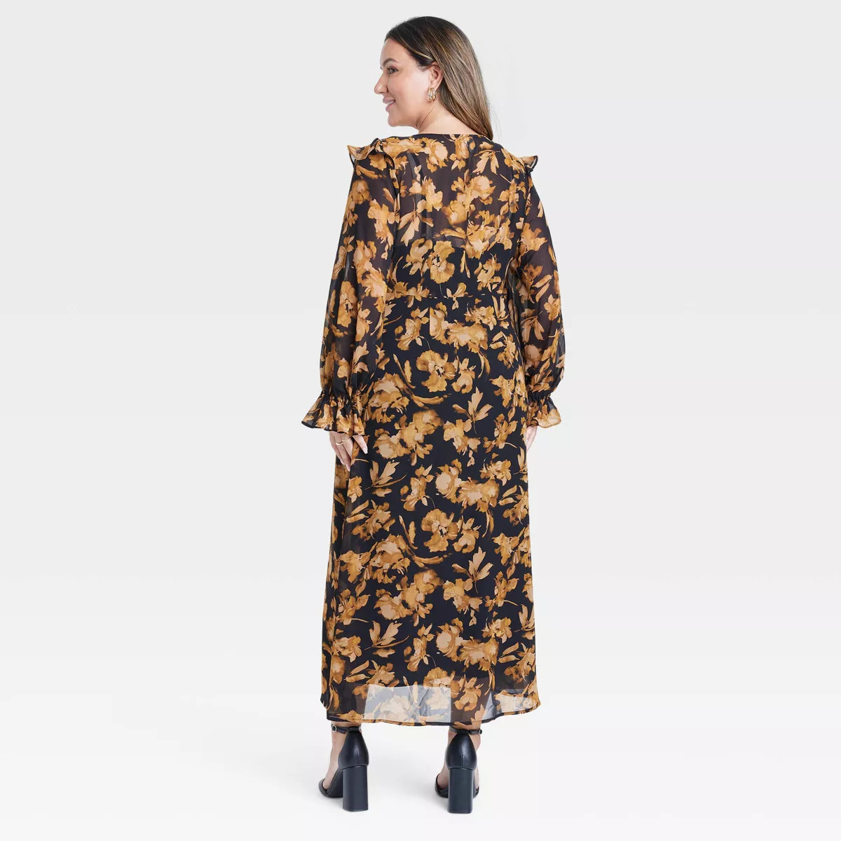 Women's Long Sleeve Sheer Maxi Dress - A New Day™ | Target