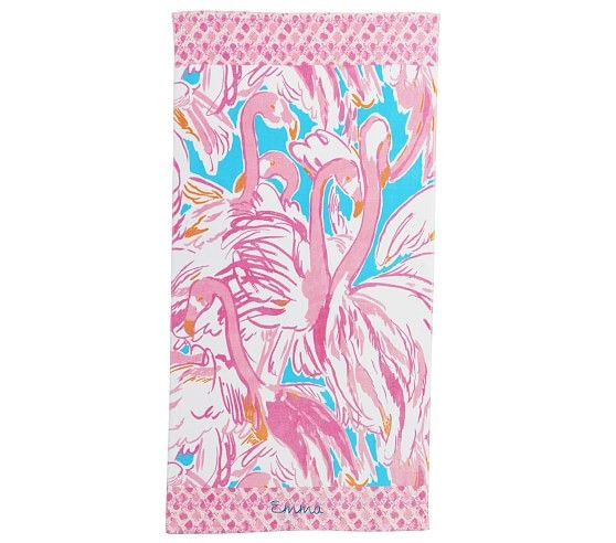 Lilly Pulitzer Pink Colony Kid Beach Towel | Pottery Barn Kids