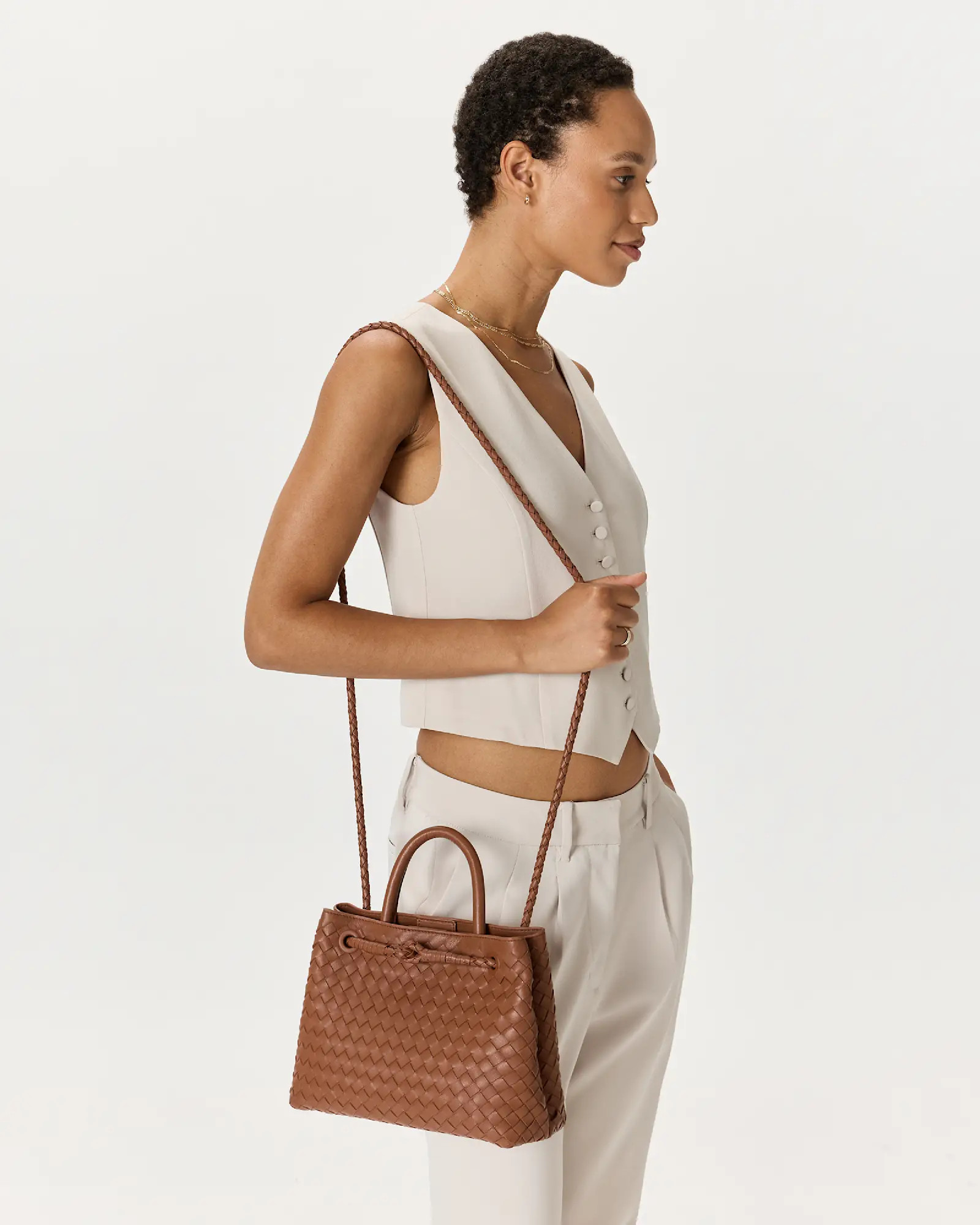 Italian Leather Handwoven Mini Satchel | Quince