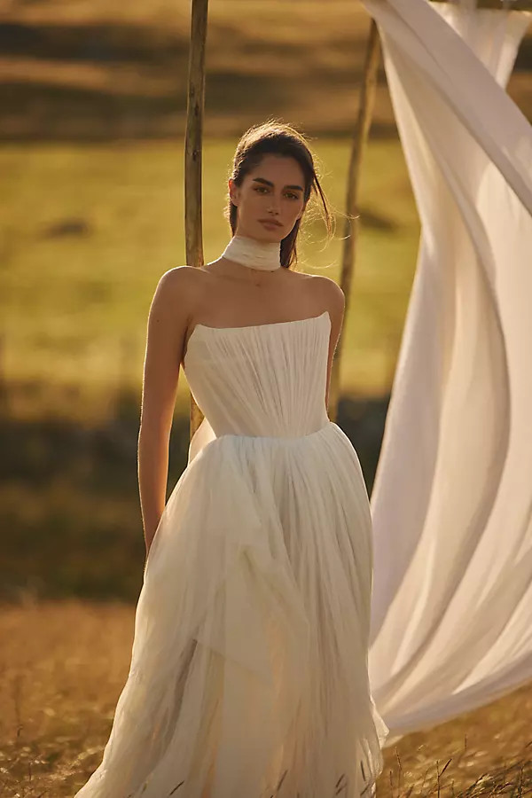 Watters Reko Strapless Corset Wedding Gown | Anthropologie (US)