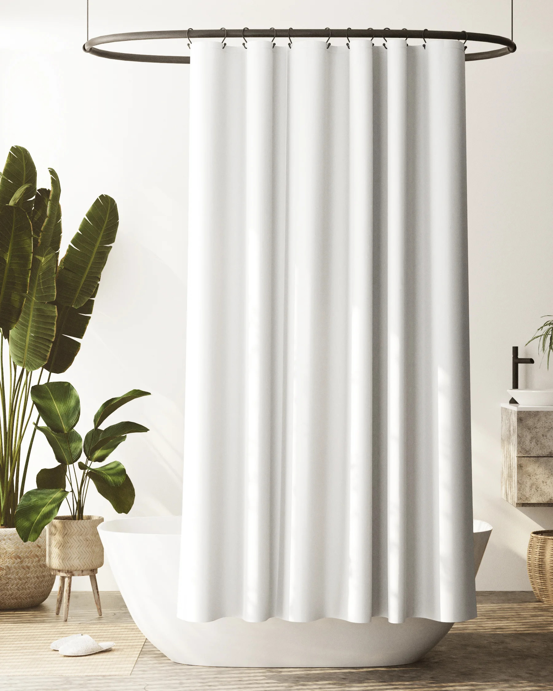 Jarmon Solid Color Recycled Cotton Shower Curtain Liner | Wayfair North America