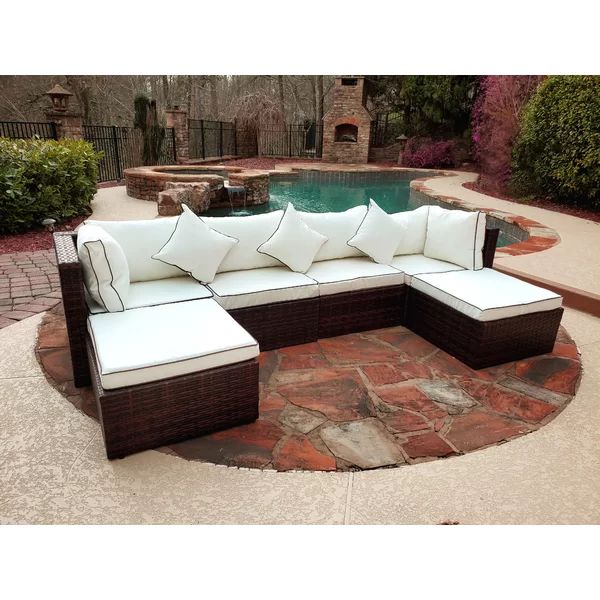 Burruss Wicker/Rattan 6 - Person Seating Group with Cushions | Wayfair North America