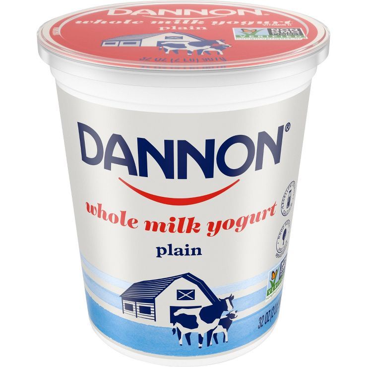 Dannon Whole Milk Non-GMO Project Verified Plain Yogurt - 32oz Tub | Target