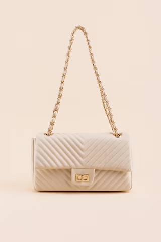Candice Quilted Chain Link Crossbody | Francesca's