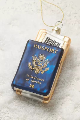 Travel Passport Glass Ornament | Anthropologie (US)