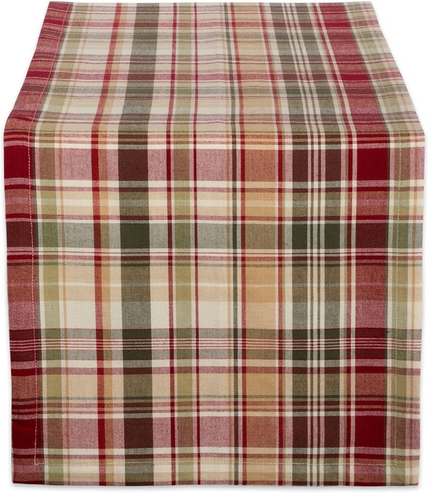 DII Give Thanks Plaid Fall Table Decor, Autumn & Thanksgiving Tabletop Linens, 14x108 Table Runne... | Amazon (US)