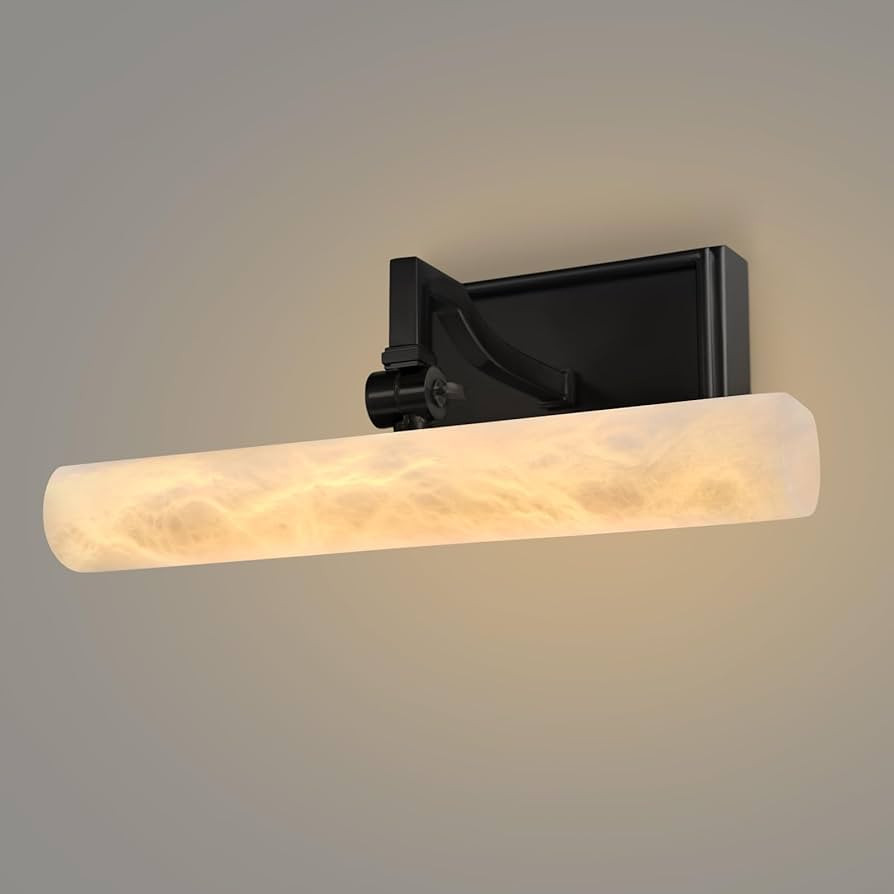 12" Alabaster Picture Light, Black Hardwired Wall Sconce Bathroom Mirror & Paintings, Adjustable ... | Amazon (US)