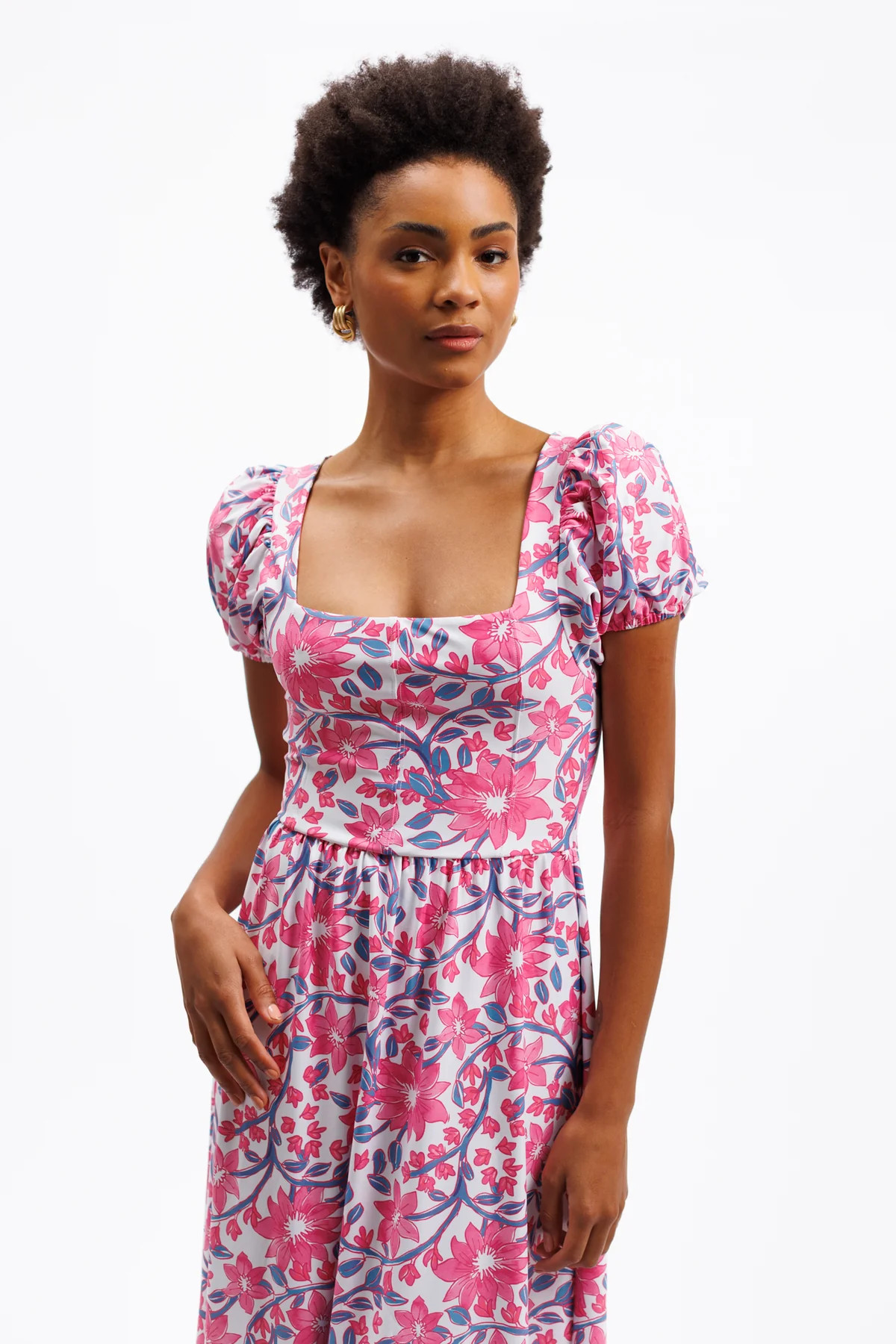 The Cornelia Dress - Party Vines Pink | Smith and Quinn