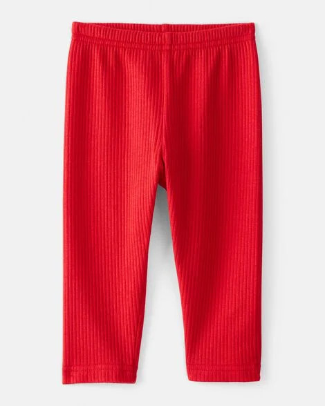 Carter's Baby Girls Girl Pull-On Stretch Rib Leggings - Red 18M Red | Carter's Inc