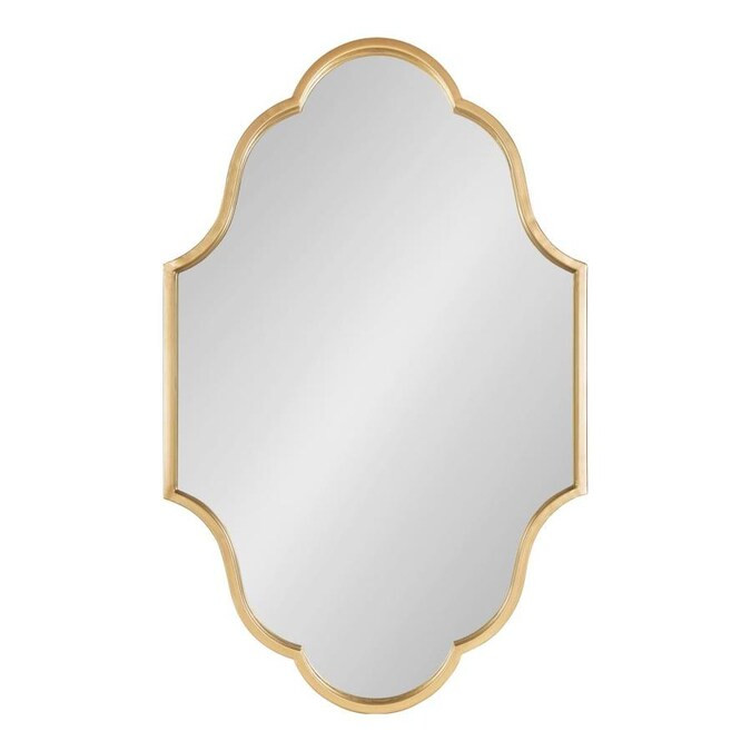 Kate and Laurel Leanna 36-in L x 24-in W Oval Gold Beveled Wall Mirror | Lowe's