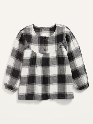 Plaid Flannel Babydoll Tunic Top for Toddler Girls | Old Navy (CA)