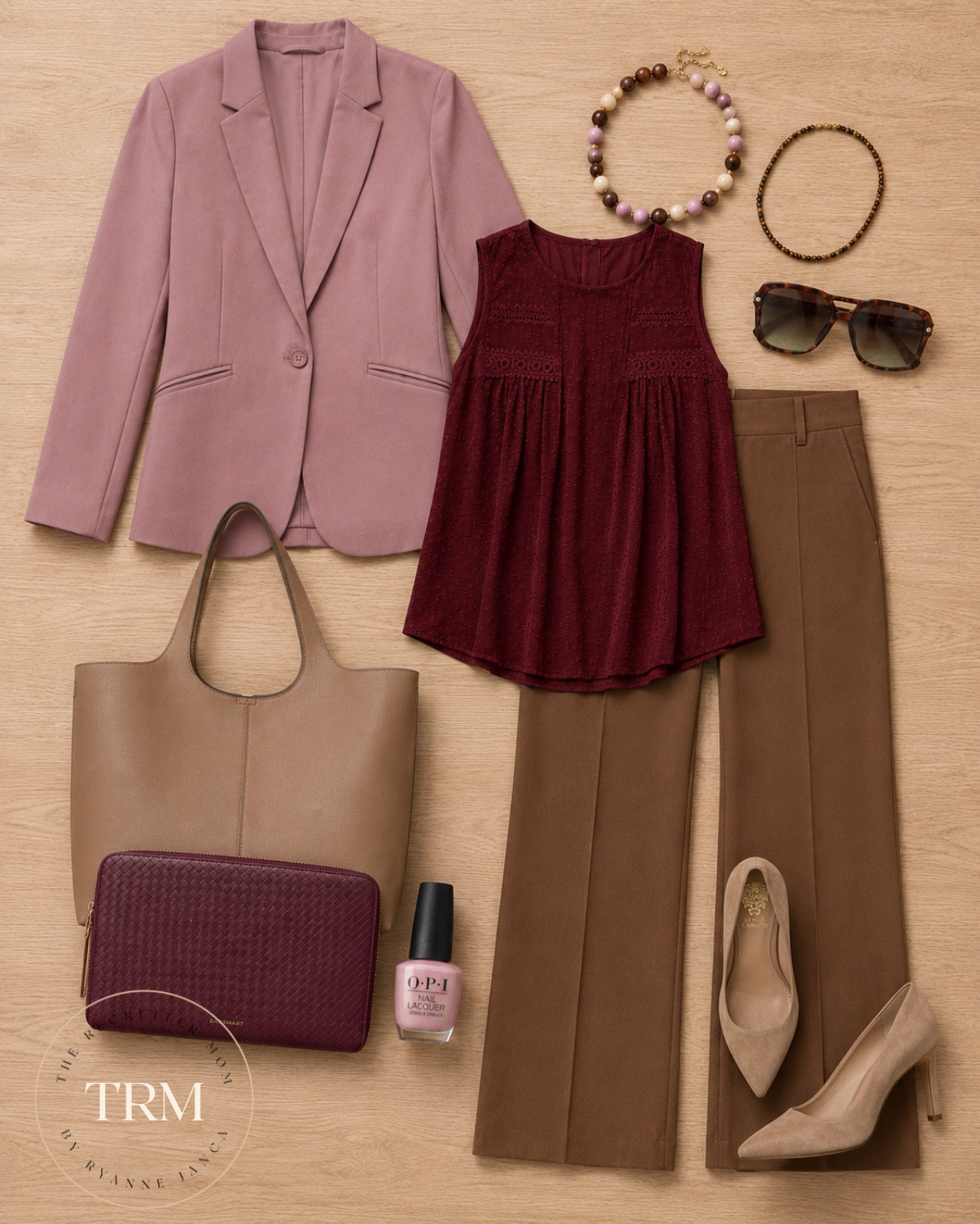 Fall 2026 colors are so stunning! Pair a light dusty pink with burgundy and toffee for a warm workwear combo. #workwear #falloutfit #fall2026

#LTKOver40 #LTKMidsize #LTKWorkwear