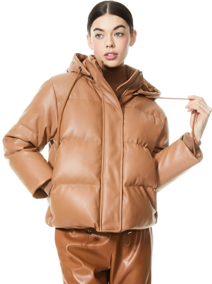 ROBINSON VEGAN LEATHER PUFFER | Alice + Olivia