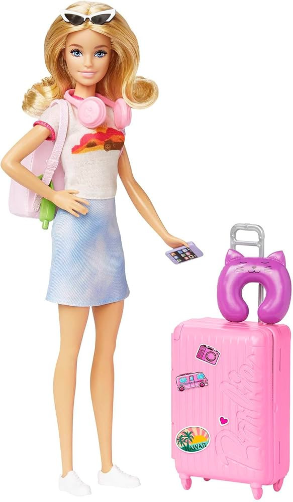 Barbie Doll & Accessories, Travel Set with Puppy and 10+ Pieces, Suitcase Opens & Closes, Malibu ... | Amazon (US)