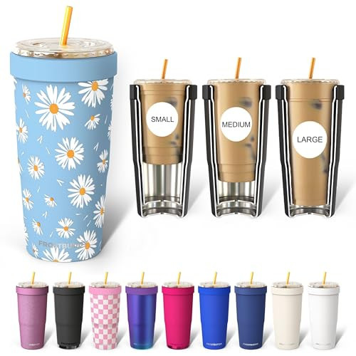 Frost Buddy Togo Buddy | 30 oz Stainless Steel Vacuum Insulated Tumbler | To Go Coffee Cup – Iced Coffee Cups, Iced Coffee Sleeve, Travel Mug, Thermal Cup for Hot & Cold Drinks, Dunkin Cup (Daisy) | Amazon (US)