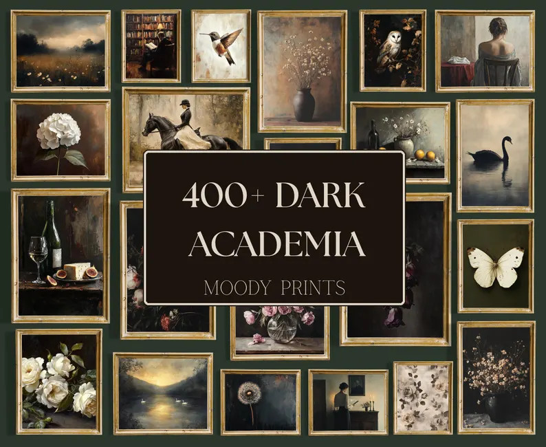 400+ Vintage Moody Gallery Wall Art Prints | Rustic Dark Academia Set, French Country & Cottageco... | Etsy (Global)