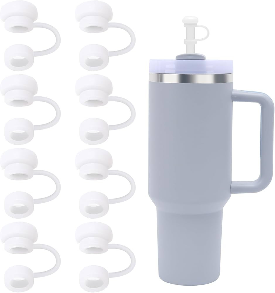 8pcs Silicone Straw Cover For Stanley Cup H2.0/1.0 30oz/40oz, Reusable Dust-Proof Straw Stopper F... | Amazon (US)