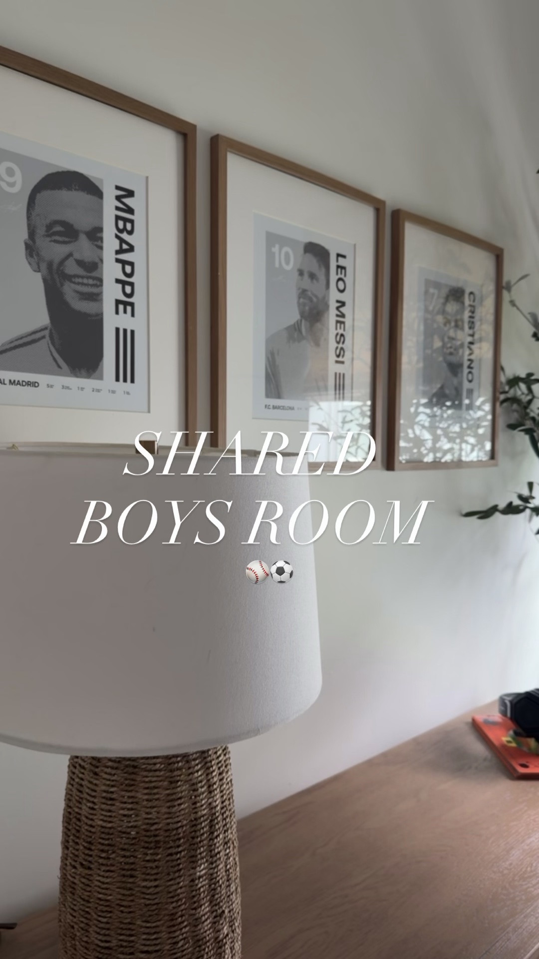 The start of a sports themed bedroom for my baseball + soccer loving boys ⚾️⚽️