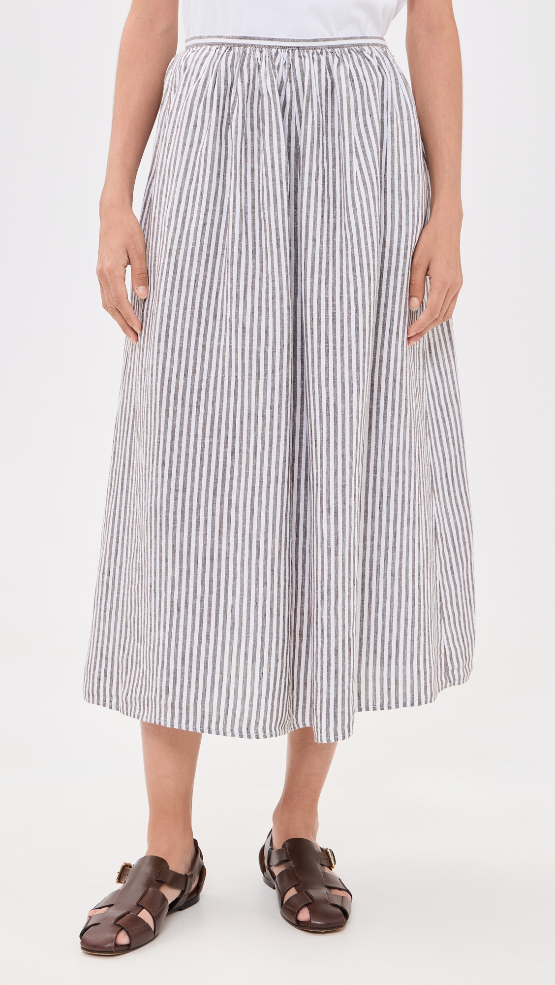 Alex Mill Charlie Linen Skirt Espresso/Ivory M | Shopbop