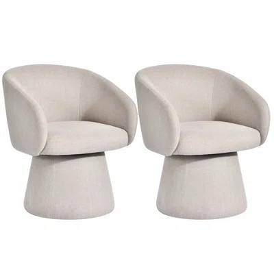 24.8" Wide Modern Cream Fabric Dining Chair | Wayfair North America