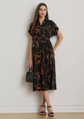 Lauren Ralph LaurenBelting-Print Belted Crepe Dress | Belk