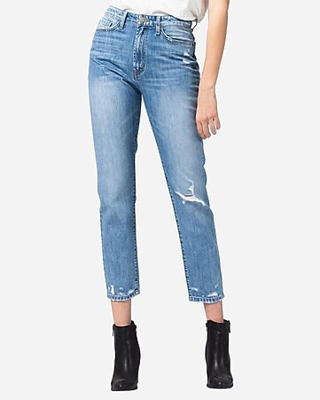 Flying Monkey Super High Waisted Ripped Mom Jeans | Express