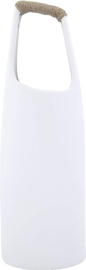 Bloomingville 19" H Stoneware Rattan Wrapped Top Handle Vase, White | Amazon (US)