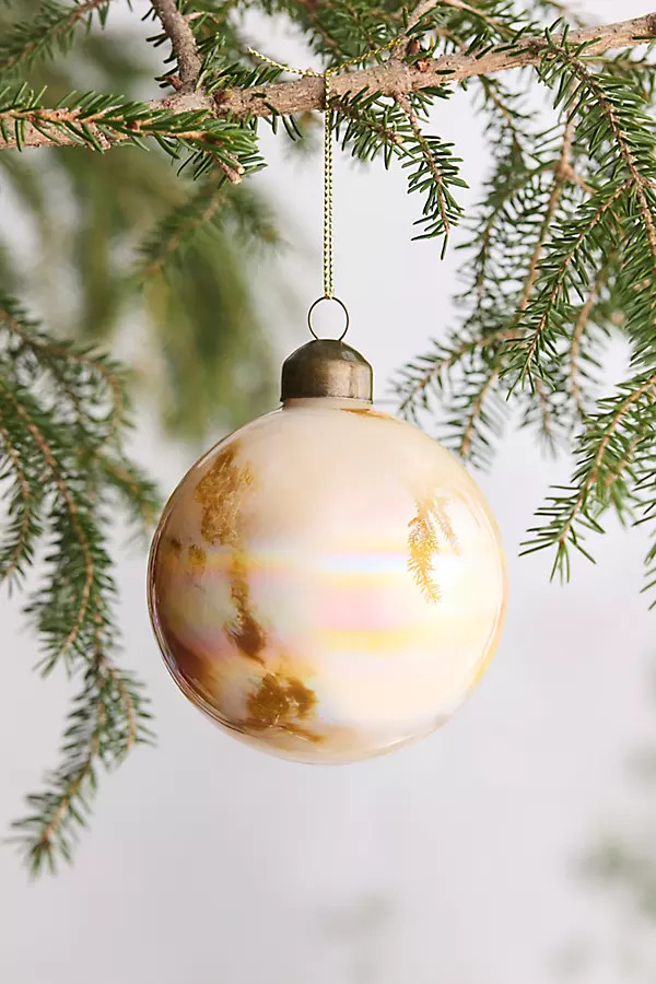 Marbled Gold Glass Globe Ornament | Terrain