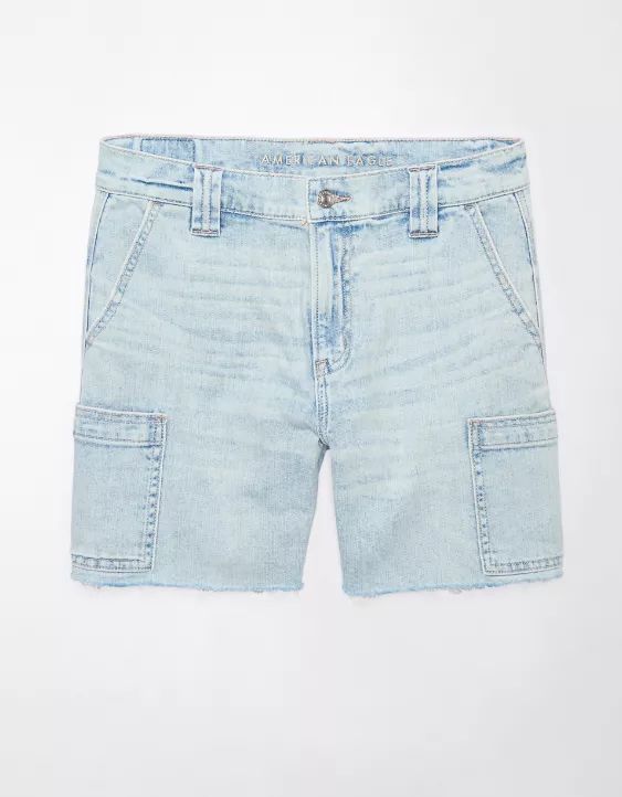 AE Stretch 6" Perfect Cargo Denim Short | American Eagle Outfitters (US & CA)