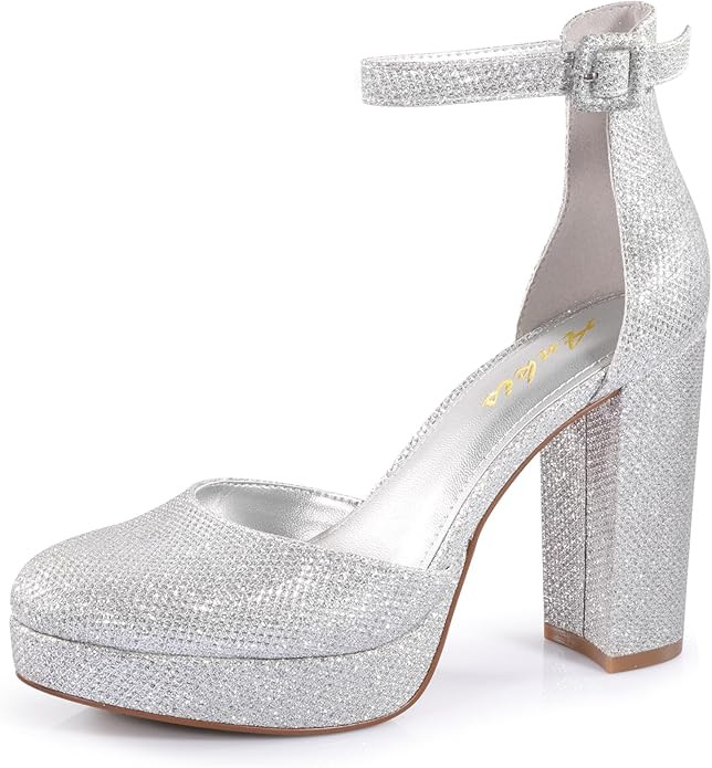 Ankis Black Platform Closed Toe Heels for Women, Womens Heels Closed Round Toe Chunky Block Pumps... | Amazon (US)