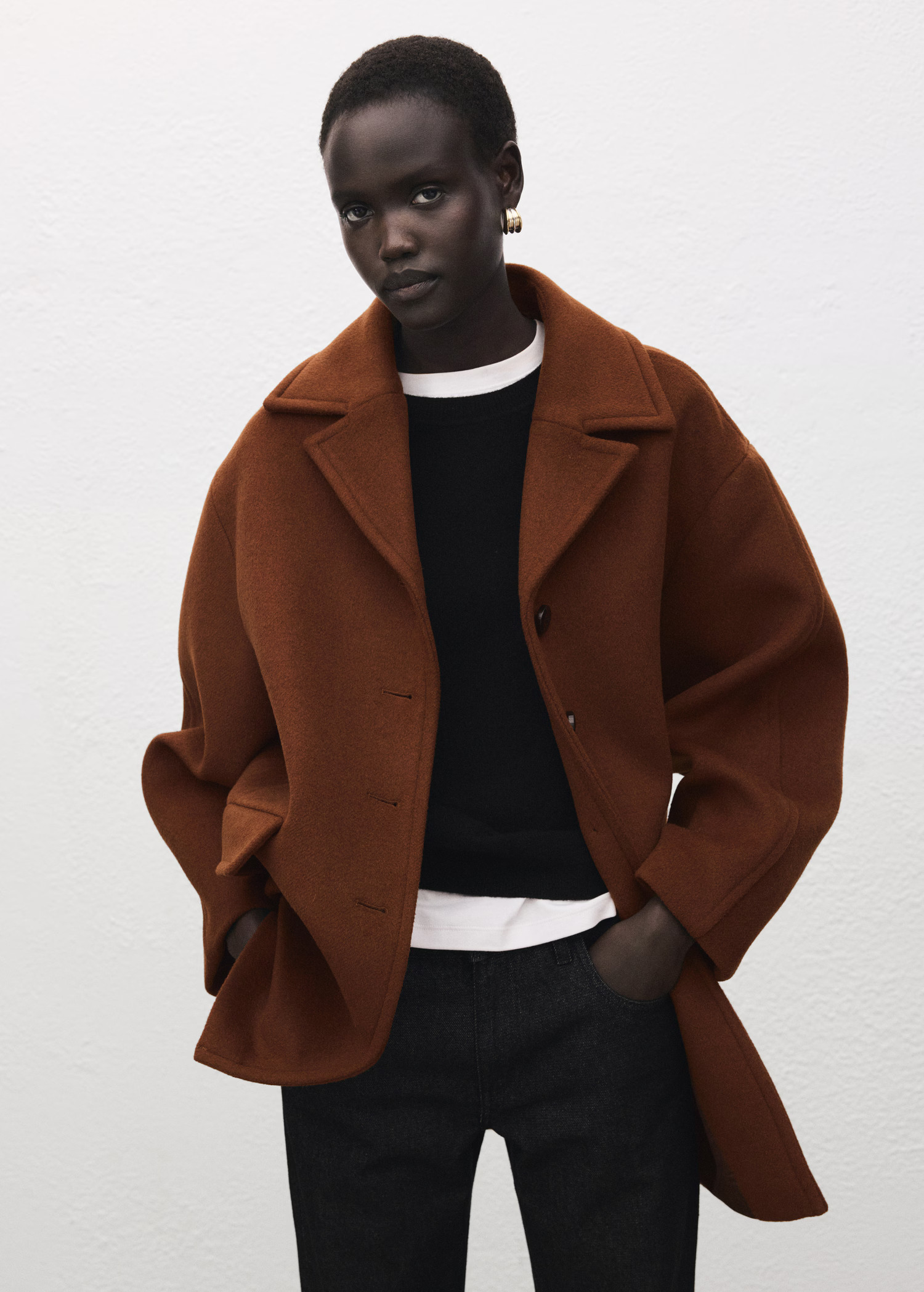 Wool-blend coat with button fastening | Mango (US/MX/AU)
