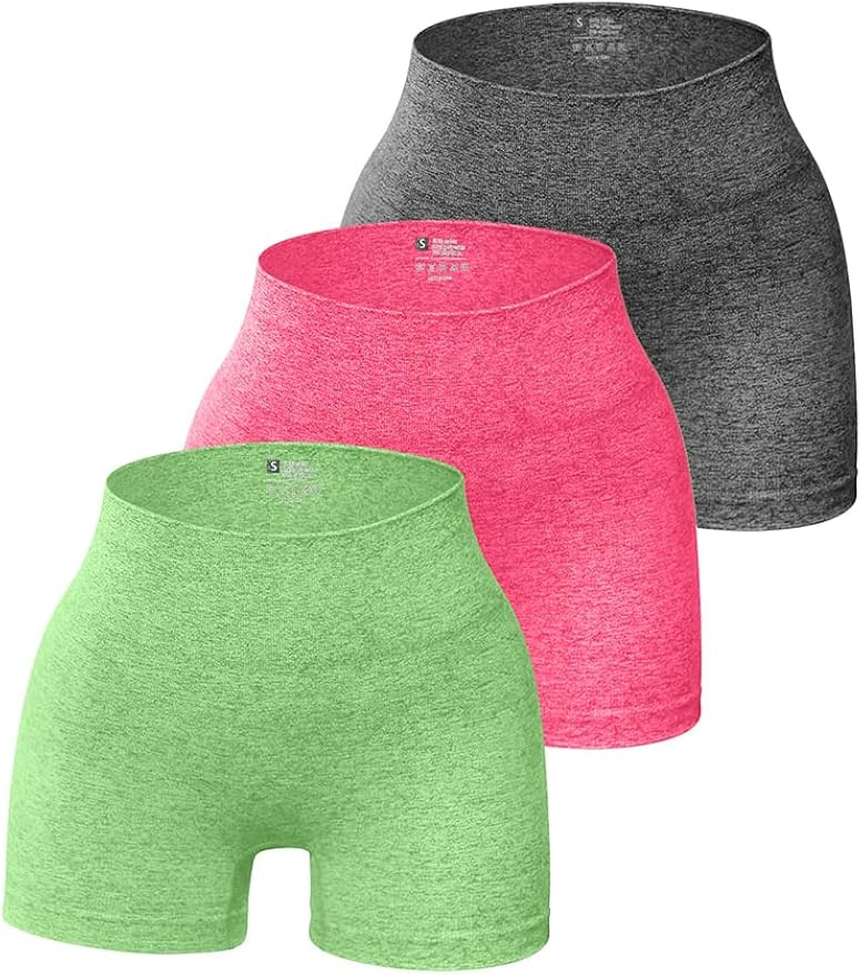 OQQ 3 Piece for Women Yoga Shorts Workout Athletic Seamless High Wasit Gym Leggings | Amazon (US)