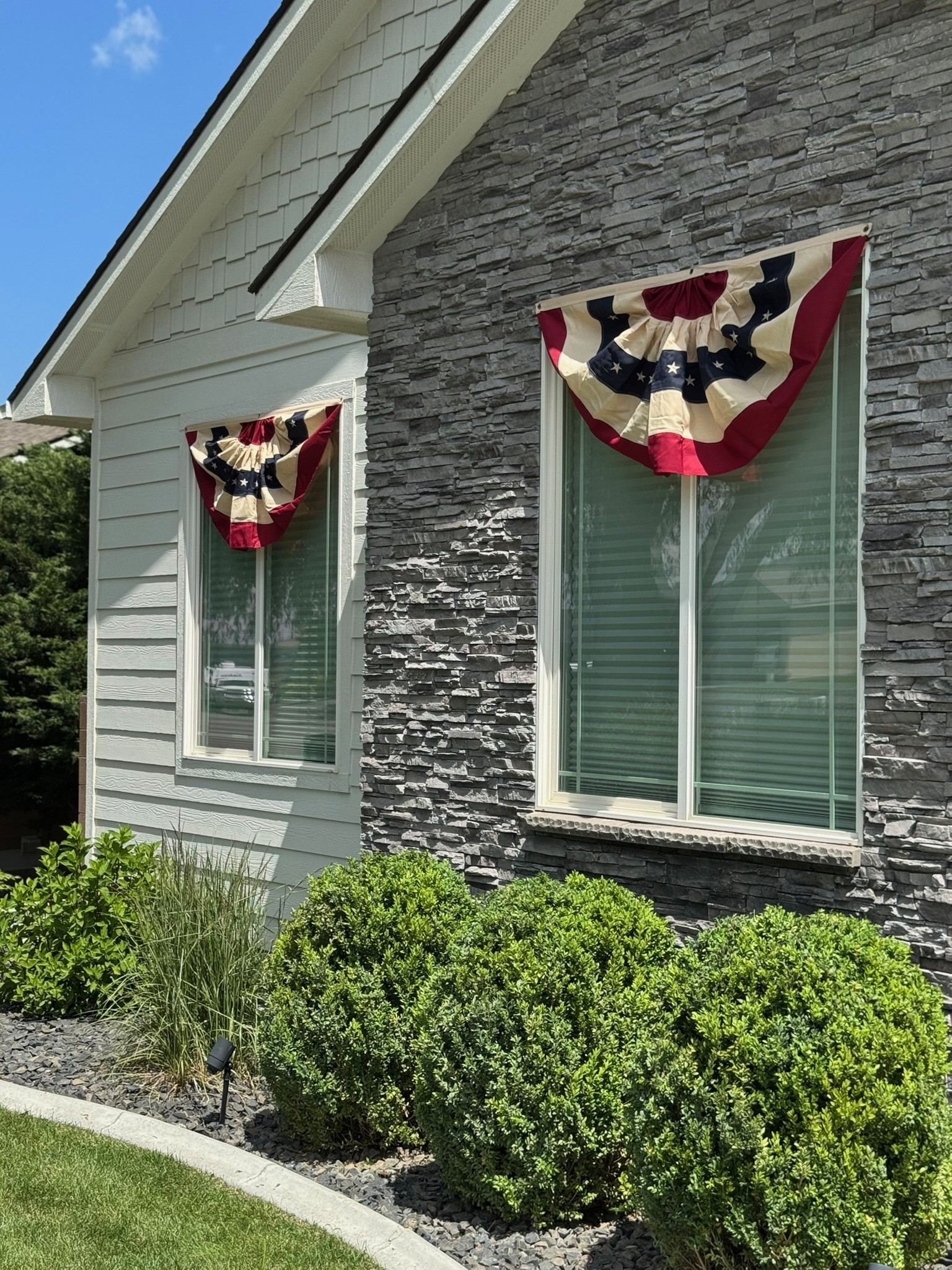 Added these fun Americana bunting to our exterior windows and I love the way they look!

memorial day weekend, red white and blue decor, americana decor 

 #LTKSeasonal #LTKHome