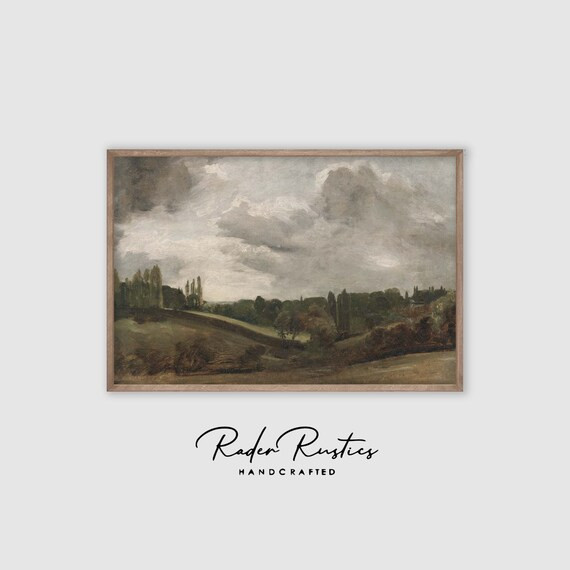 Rolling Hills Landscape Vintage Art Canvas Wall Art Framed - Etsy | Etsy (US)