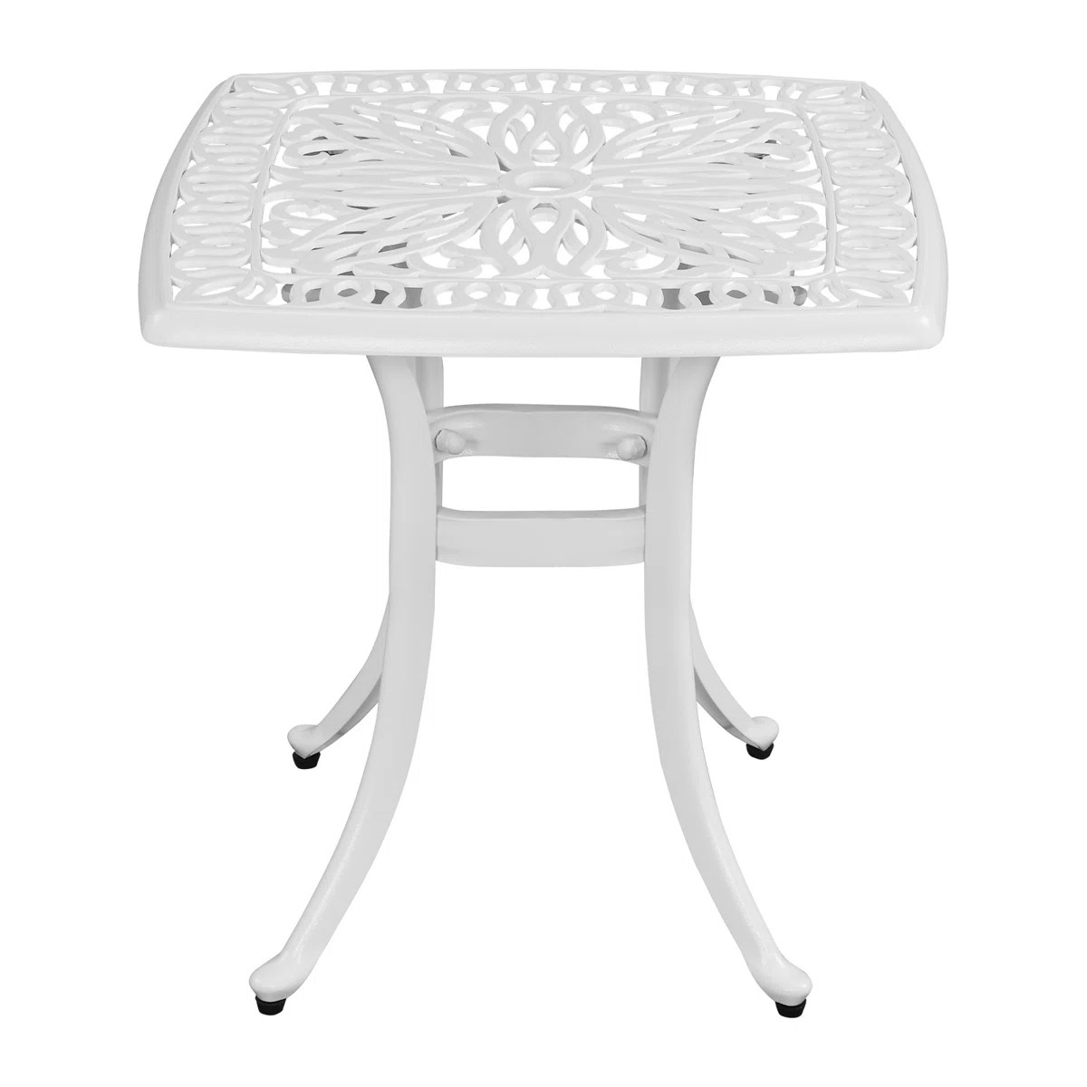 Rivka Square Metal Outdoor Side Table With Umbrella Hole , 21'' in. W 21'' in. D | Wayfair North America