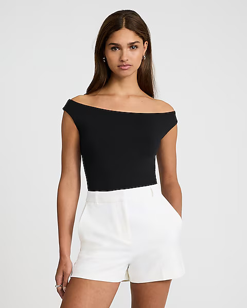 Body Contour High Compression Off The Shoulder Bodysuit | Express