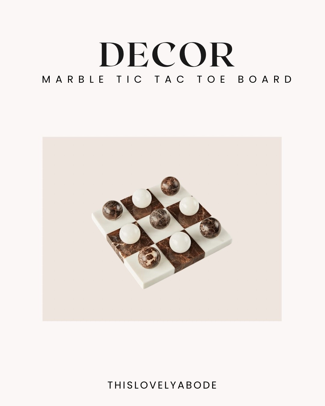 Coffee table decor. Marble tic tac toe board. 
#amazon #marbletictactoeboard

#LTKHome