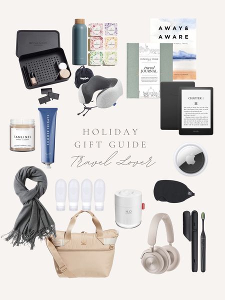 travel gift guides / gift ideas / holiday season / holiday favorites / holiday style / travel tubes / candle / kindle / travel planner - books / head phones / air tag / tooth brush / duffel bag / scarf / neck pillow / sleep mask

#LTKHoliday #LTKtravel #LTKGiftGuide