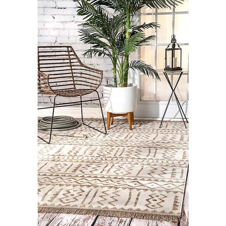 Natural Gretchen Tribal Outdoor Rug, 8x10 | Kirkland's Home