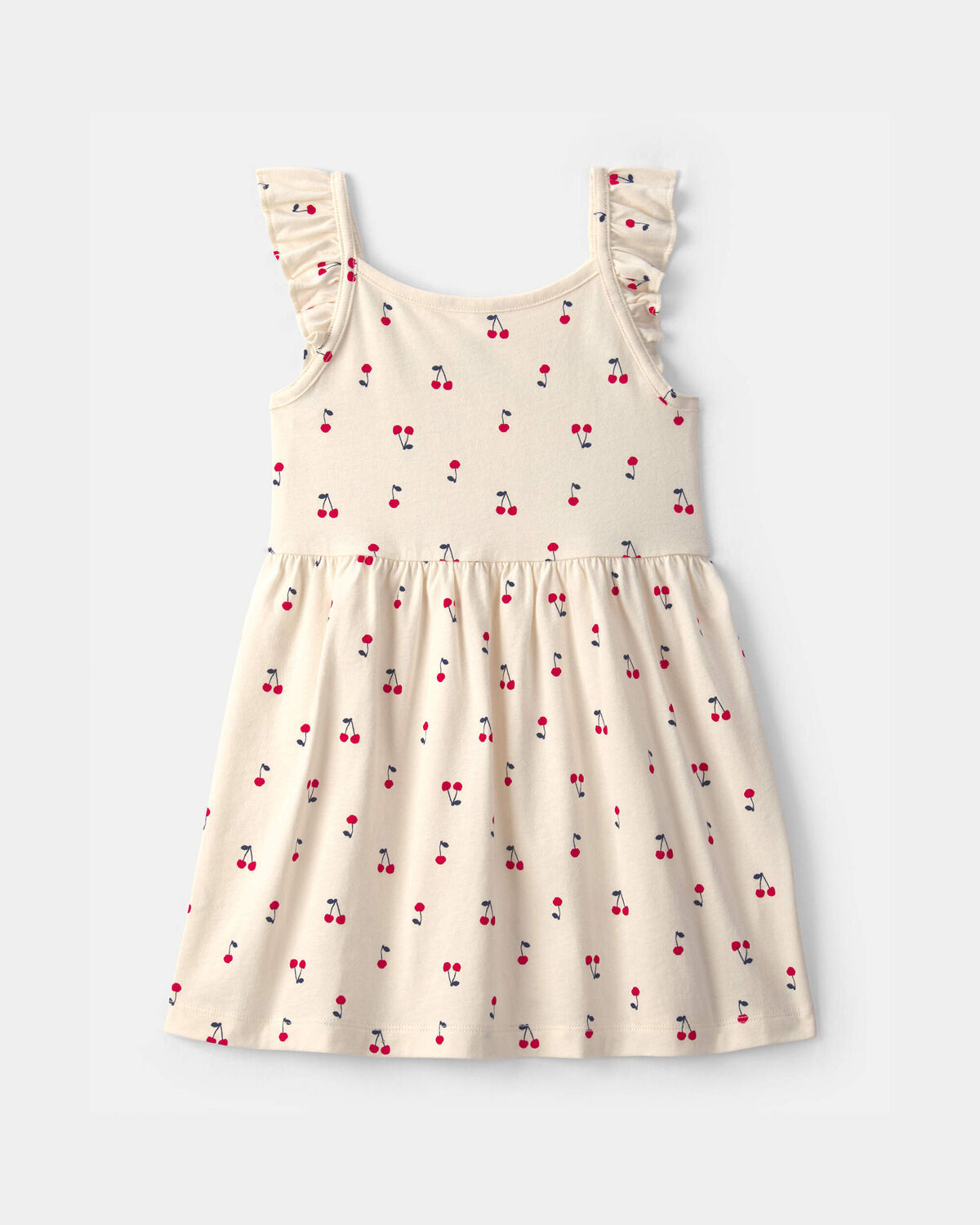 Toddler Girl Cherry Ruffle-Sleeve Dress - Cream | Carter's Inc
