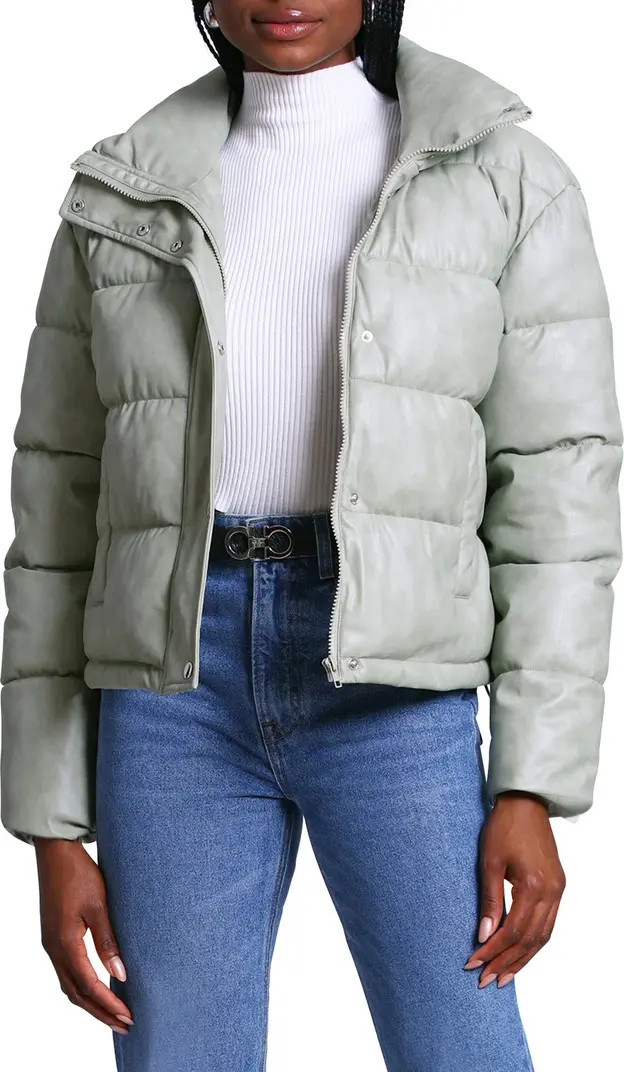 Faux Leather Puffer Jacket | Nordstrom Rack