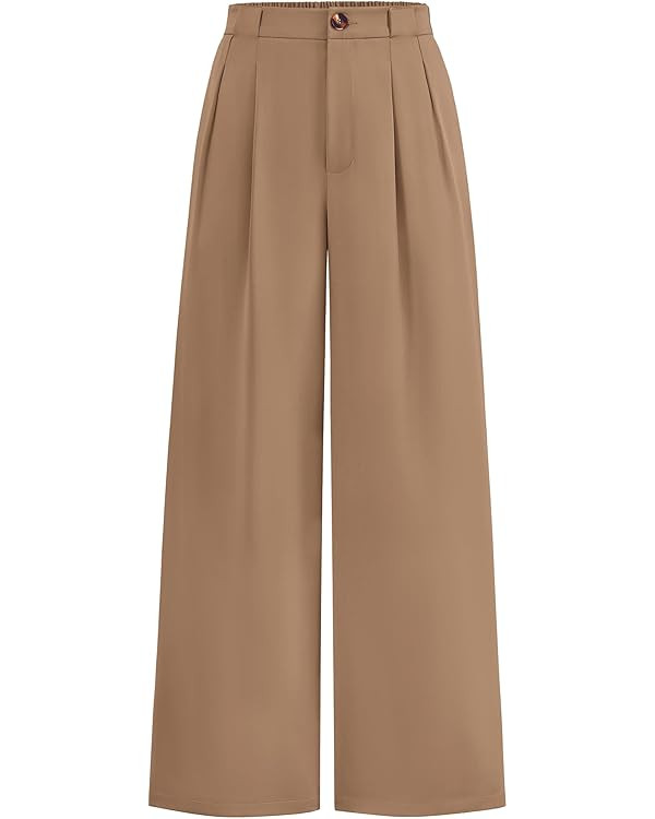 KIRUNDO Wide Leg Dress Pants for Women High Waisted Office Work Trousers Business Casual Slacks B... | Amazon (US)